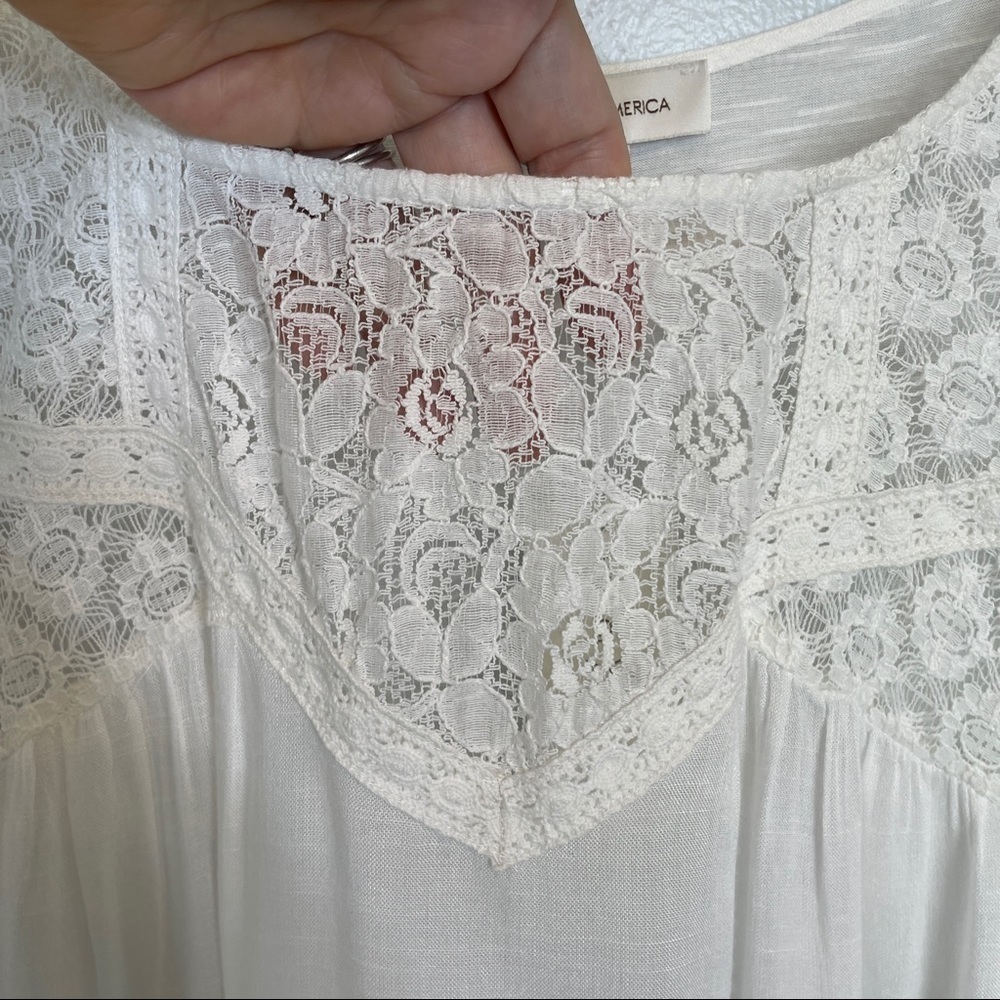 Vintage X America NWT White Lace Bodice Top Sz M - Picture 8 of 11